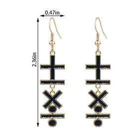 QUPENGXU Creative Math Formula Drop Dangle Earrings Add Subtract Multiply Divide Earrings Mathematics Symbol Earrings For Math Enthusiasts Teachers And Women (black)