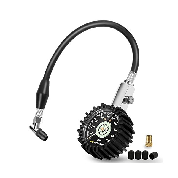 Tire Pressure Gauge 100psi Glow in The Dark, ATsafepro 2.5â