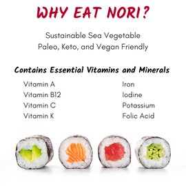 Emerald Cove, Organic Untoasted Nori Sheets Package, 10 Count Sheets, Pacific Nori, 0.9 Oz (Pack of 6)