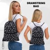 HOLYLUCK Drawstring Backpack Bag Sport Gym Sackpack, Black Background White