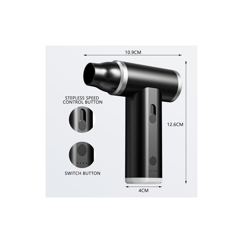 Compressed Air Duster-3 Gear Adjustable 100000RPM Electric Air Duster with