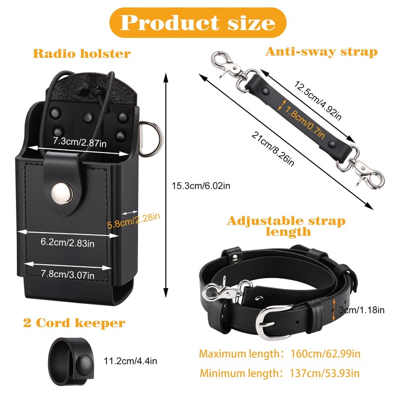 abcGoodefg Leather Radio Holster Set, Firefighter Radio Strap and Holder,
