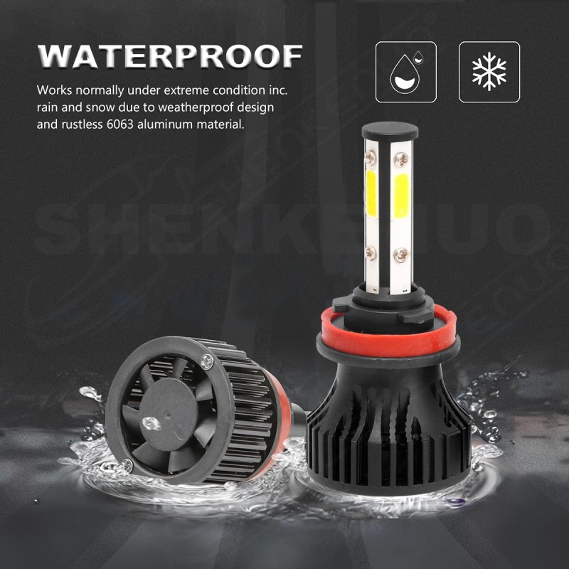 SHENKENUO 4 Sides H11 LED Headlight High or Low Beam