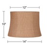 Natural Burlap Large Drum Lamp Shade 12" Top x 14"