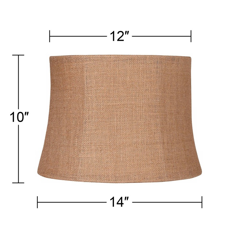 Natural Burlap Large Drum Lamp Shade 12" Top x 14"