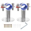 sourcing map Pack of 2 Stainless Steel Pipe Supports Wall