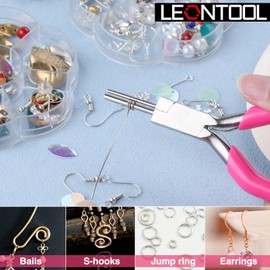 LEONTOOL Bail Making Pliers Wire Loop Pliers Multi Size Loop Jump Ring S-shaped Curved 2mm 2.5mm Round Pliers Round Pliers Pin Bending Pincers Spring Loaded Wire Bending Pliers Multi-functional Pliers