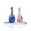 London Boutique Crystal Swan Wedding Pink Blue Figurine Ornaments for