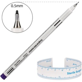 Ipetboom Dermógrafo Micropigmentación Bolígrafo Multifuncional para Tatuajes con Regla de Plástico para Posicionar Cejas en Salones de Belleza y Tiendas de Tatuajes