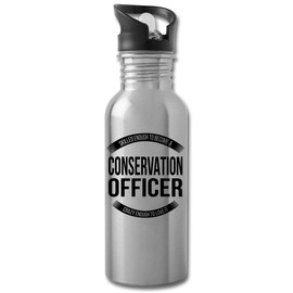 Shirt Luv Funny Conservation Officer Gifts Water Bottle For Coworkers Employees Men Women 20 fl oz Bottle Silver