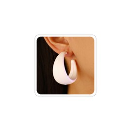 White Earrings for Women Trendy Hoop Earrings 80s 90s Earring Accessorie 80s Outfit Acrylic Earring White Costume Jewelry D