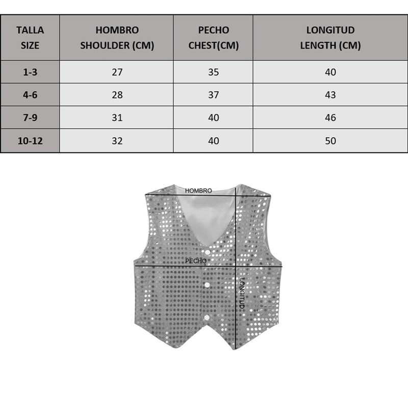 Carnavalife Boys Girls Sequin Vest Hip Hop Vest Costume for