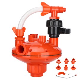 Chicken Water Dispenser Pressure Regulator, 2 Way Recoil Pressure Regulator Increasing Reducing Valve for Poultry Chicken Drinking Farm Equipment(Red)