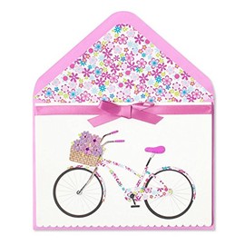Papyrus Bicycle with Flowers Blank Card