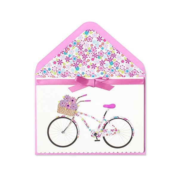 Papyrus Bicycle with Flowers Blank Card