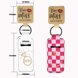 KIDZVEFUN Bridesmaid Proposal Gifts, 12Pcs Chapstick Holder for Bachelorette Party Favors Wedding Bridal Shower Cute Gifts for Women Lip Balm Holder (1 Bride+11Pcs Pink Grid)