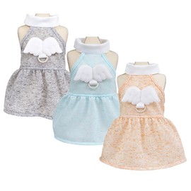 3-Piece Dog Dresses Puppy Luxury Princess Dress Angel Dress Pure Wings Clothing Wedding Evening Summer Skirt Dog Dress for Small Dog Girl