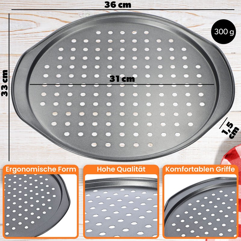 KADAX Pizza Mould Made of Non-Stick Layer, Pizza Tray with