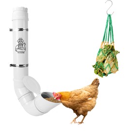 YUXSM Automatic Chicken Feeder No Waste-Large PVC Poultry Feeder(8lb Capacity,Rainproof, Rodent proofing，Providing Ample Food for 6-8 Chickens.)