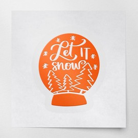 Decal Stickers of Christmas Let It Snow (Pastel Orange) (Set of 2) Premium Waterproof Vinyl Decal Stickers for Laptop Smartphone Car Dirt Bike Wall Room Mason Jar Bathtub - USCVER10j5464PO