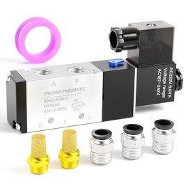 TAILONZ PNEUMATIC 1/2 Inch BSP Solenoid Valve 4V410-15 220V Single Coil Pre-Controlled Electric 2-Pin 5-Pin Connection Type
