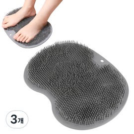 Comet Home Footbrush Matte Gray, 1 pack, 3 pcs / 코멧 홈 풋브러쉬 매트 그레이, 1개입, 3개