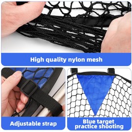 2 Pack Soccer Top Bins Target Net,Top Bins Football Target Goal Net,Football Goal Target Bag, Football Training Goal Target, Football Top Corner Target Net Goals for Kids (black, large)