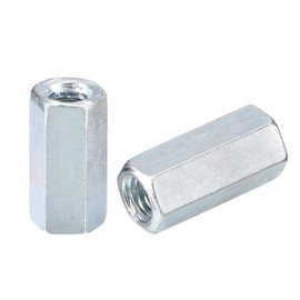 sourcing map 5pcs M6x10x20mm Coupling Nuts - Galvanized Carbon Steel Hex Threaded Rod Coupler for Furniture, Electronic, Industrial
