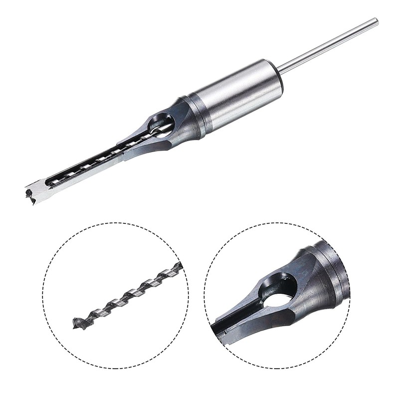 uxcell 3pcs Square Hole Drill Bit 1/4"(6mm) High Carbon Steel