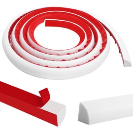 Zorfeter 79 Inch Flexible Quarter Round Molding, Peel and Stick Rubber Trim Waterproof Bendable Molding, Self-Adhesive Edge Trim for Wall Edge Corner/Staircase Cabinet Edge