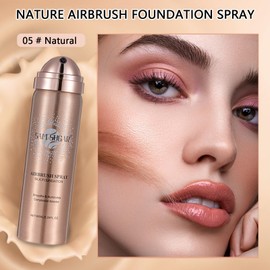 Airbrush Foundation Makeup Spray,Full Coverage Foundation for Waterproof Breathable,Natural Matte Finish,Concealer Moisturizing Foundation for Mature Skin for Smooth Radiant Finish Skin (Natural)