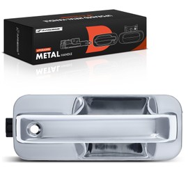 A-Premium Front Right Passenger Side Upgraded Metal Exterior Door Handle with Keyhole Compatible with Ford F-150 F150 2015-2020, Chrome, Replace# FL3Z1522404BA-ACHMT