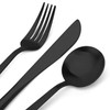 Matte Black Silverware Set,20 Piece Stainless Steel Flatware Set Service