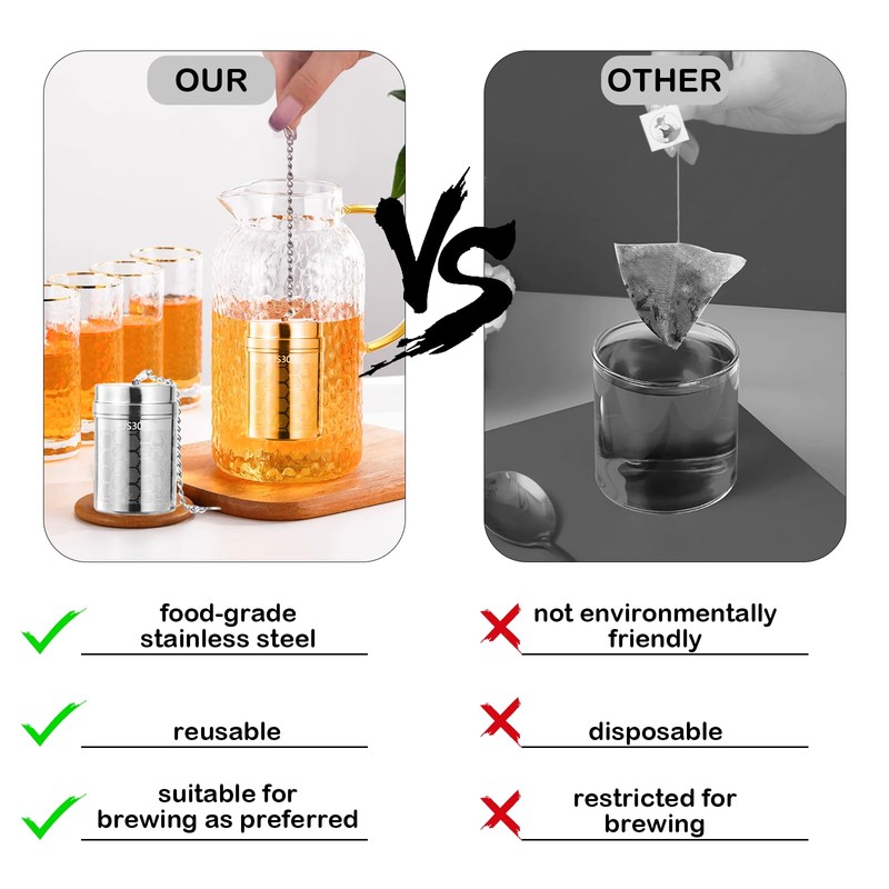 304 Stainless Steel Tea Strainer, Extra Fine Mesh Tea Infuser,