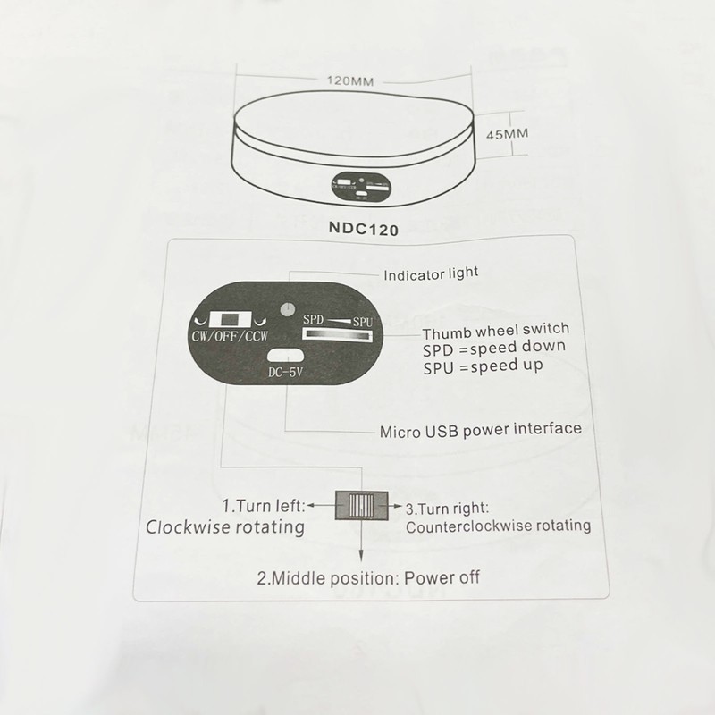 Rotating Display Stand 4.7in USB Battery Powered Stable Quiet Auto