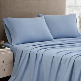 Linen Closet Luxury Cotton Percale Standard Pillowcases, Set of 2, Blue