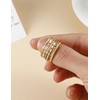 FIBO STEEL Gold Stackable Rings for Women Non Tarnish Dainty
