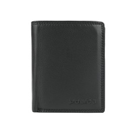 Police Mens Genuine Leather Vertical Wallet with Gift Box, Black 86 small two pockets with coin compartment
