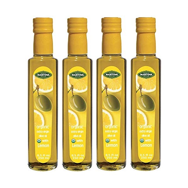 Mantova Oil Olive Extra Virgin Lemon Organic, 8.5 fl oz (Fоur Расk)