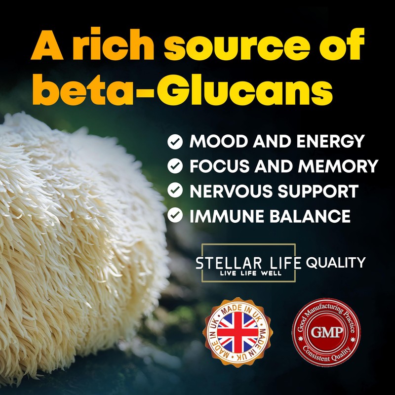 Lions Mane Supplement 10000mg High Strength Mushroom with 500 Million
