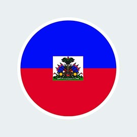 fagraphix Round Haitian Flag Sticker Die Cut Decal FA Vinyl - 1.25 Wide