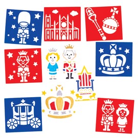 Baker Ross CN123 Royal Stencils - Pack of 10, British Royalty Arts and Crafts Supplies