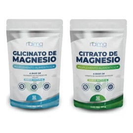Citrato y Glicinato de Magnesio Naíma Suplemento en Polvo Sin Sabor 300g Vegano                                                                       