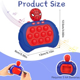 Pop It Game Fidget Toy,Squeeze Sensory Fidget Toys,Whack a Mole Game,Stress Relieving Breakthrough Educational Pop Game Console,Tap Tap Smart Fidget for Children Aged 3+(Spider)