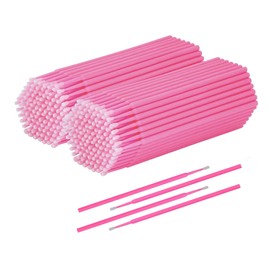 TAKUZA Pack of 200 Disposable Micro Brushes Eyelash Brushes for Eyelash Extension, Eyelash Lifting Accessories, Lashes Graft, Makeup Applicator, Oral and Cleanliness (Pink)