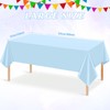 YIDAKO 12Pcs Light Blue Tablecloths,Disposable Plastic Tablecloth,Waterproof Baby Blue Rectangle