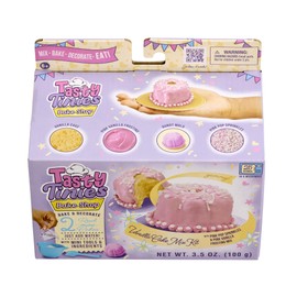 Goliath Tasty Tinies Bake Shop Vanilla Cake Mix Kit with Pink Pop Sprinkles & Pink Vanilla Frosting | Bake & Decorate 2 Real Mini Cakes | Includes Mini Tools & Ingredients | Ages 6+