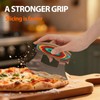 Pizza Cutter Rocker Knife, Sharp Ulu Knife with Wooden handle,