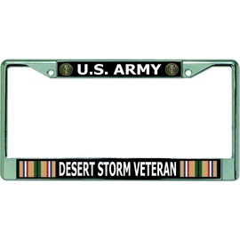 U.S. Army Desert Storm Veteran Chrome License Plate Frame