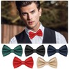 URAQT Men's Bow Tie, Classic Solid Color Pre-Tied Bow Tie